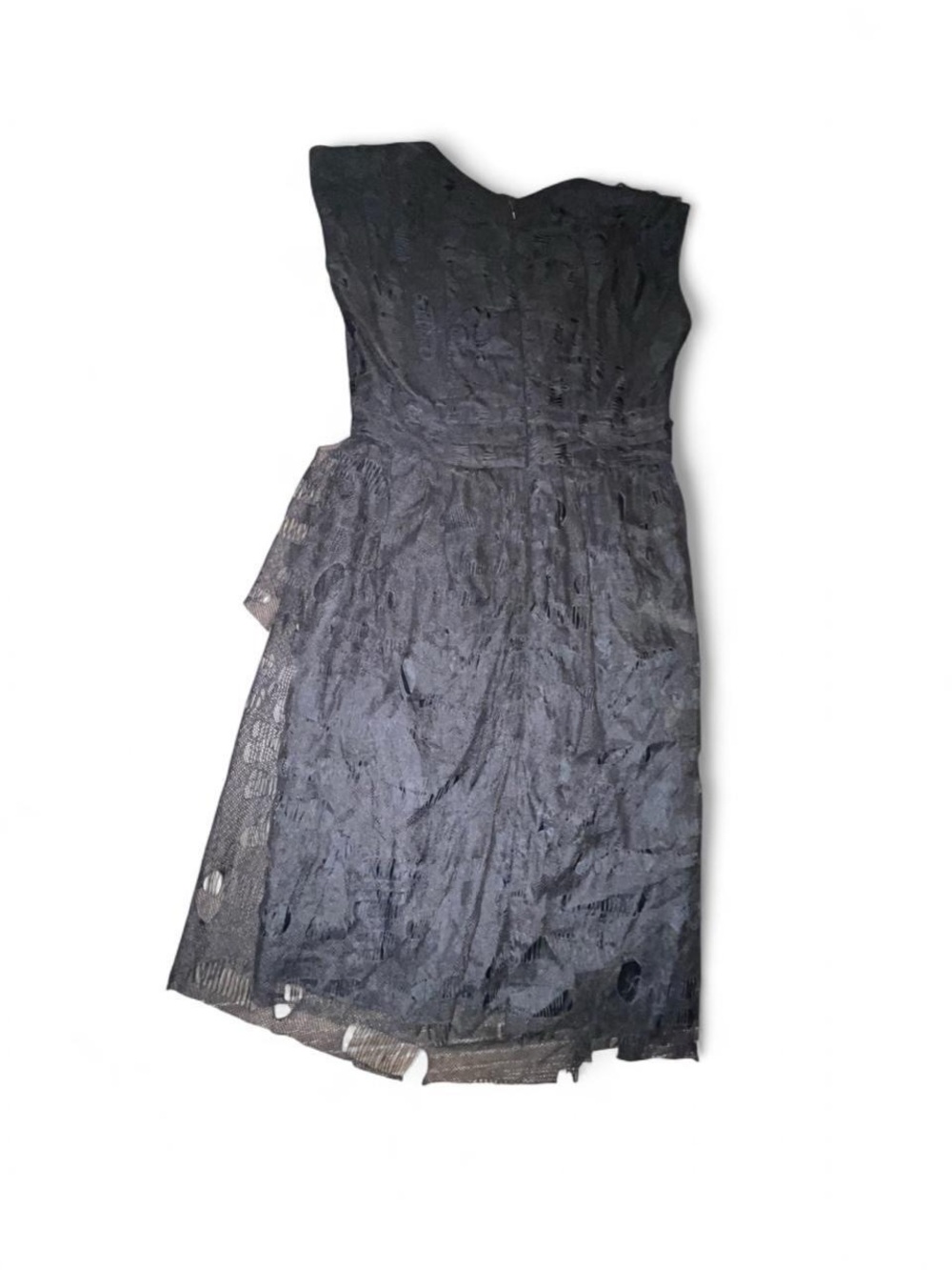 Anna Sui Black Textured V-Neck Short Dress - Picture 5 of 7